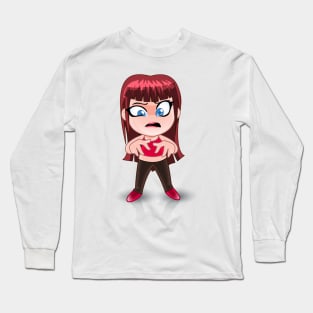 blue eyes beautiful girl cartoon character for young kids Long Sleeve T-Shirt